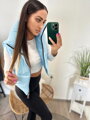 Női babyblue croptop mellény 